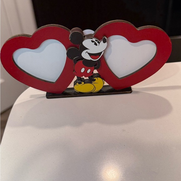 Disney Mickey Mouse Double Heart Red Photo Frame - Picture 1 of 2